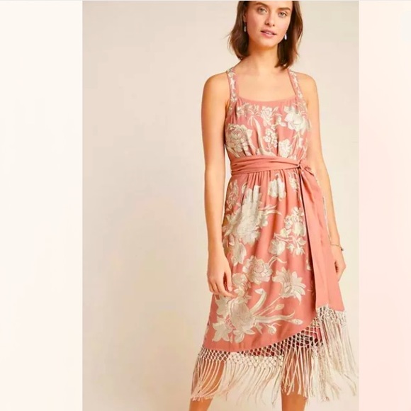 Anthropologie Dresses & Skirts - Anthropologie Lucille  Embroidered  Midi Dress 6
